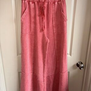 Easel Coral Wide Leg Pants
